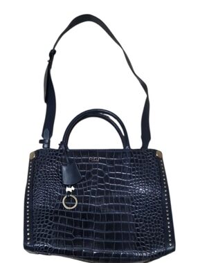 Radley London Navy Leather Embossed Faux Crocodile Riveted Tote Bag